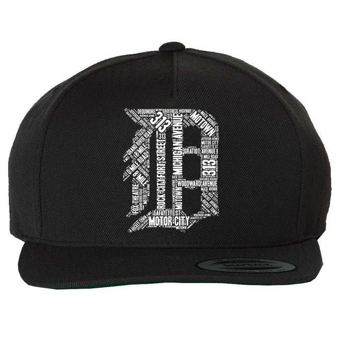 Detroit Graphic D Wool Snapback Cap