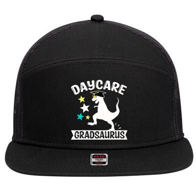 Daycare Gradsaurus Dinosaur Baby Boy Daycare Graduation 7 Panel Mesh Trucker Snapback Hat