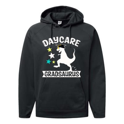 Daycare Gradsaurus Dinosaur Baby Boy Daycare Graduation Performance Fleece Hoodie