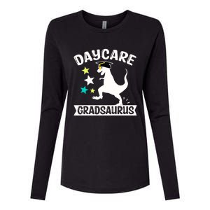 Daycare Gradsaurus Dinosaur Baby Boy Daycare Graduation Womens Cotton Relaxed Long Sleeve T-Shirt