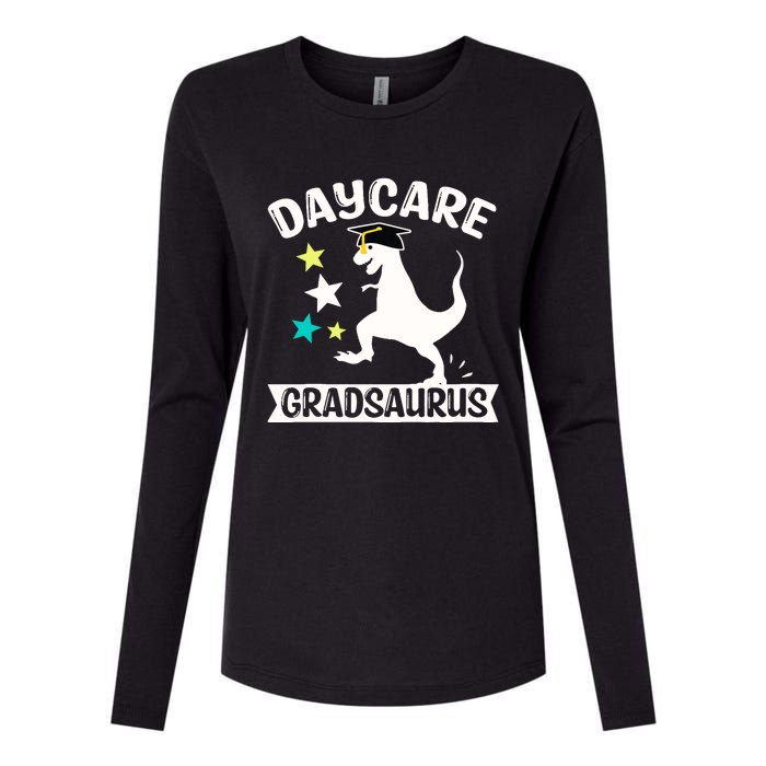 Daycare Gradsaurus Dinosaur Baby Boy Daycare Graduation Womens Cotton Relaxed Long Sleeve T-Shirt