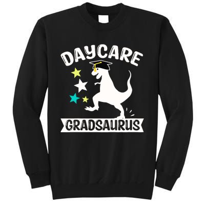 Daycare Gradsaurus Dinosaur Baby Boy Daycare Graduation Sweatshirt