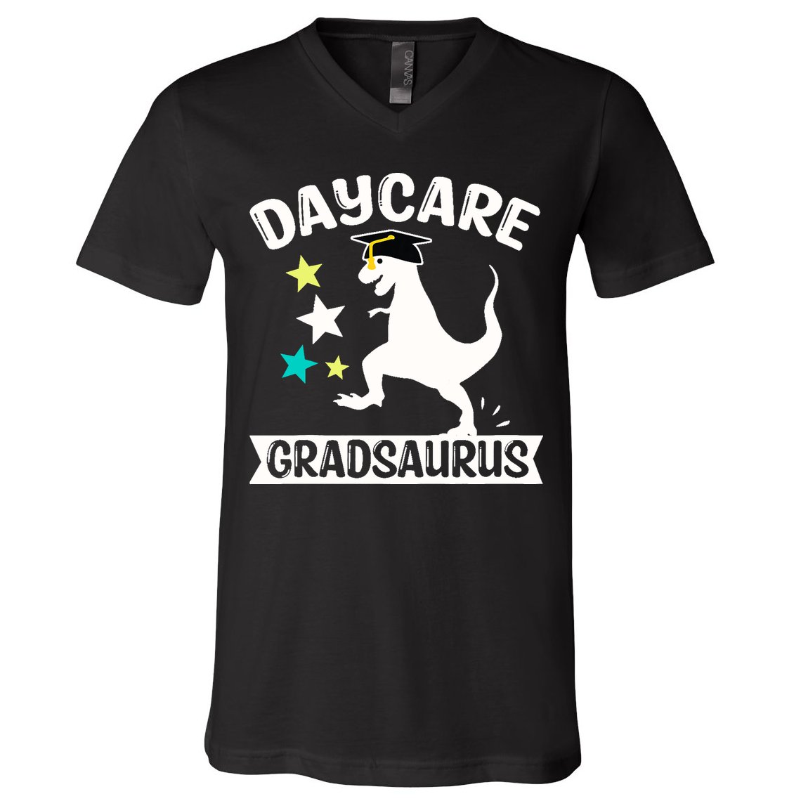 Daycare Gradsaurus Dinosaur Baby Boy Daycare Graduation V-Neck T-Shirt