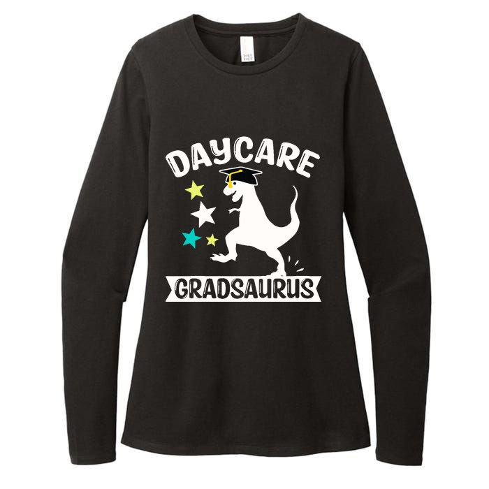 Daycare Gradsaurus Dinosaur Baby Boy Daycare Graduation Womens CVC Long Sleeve Shirt