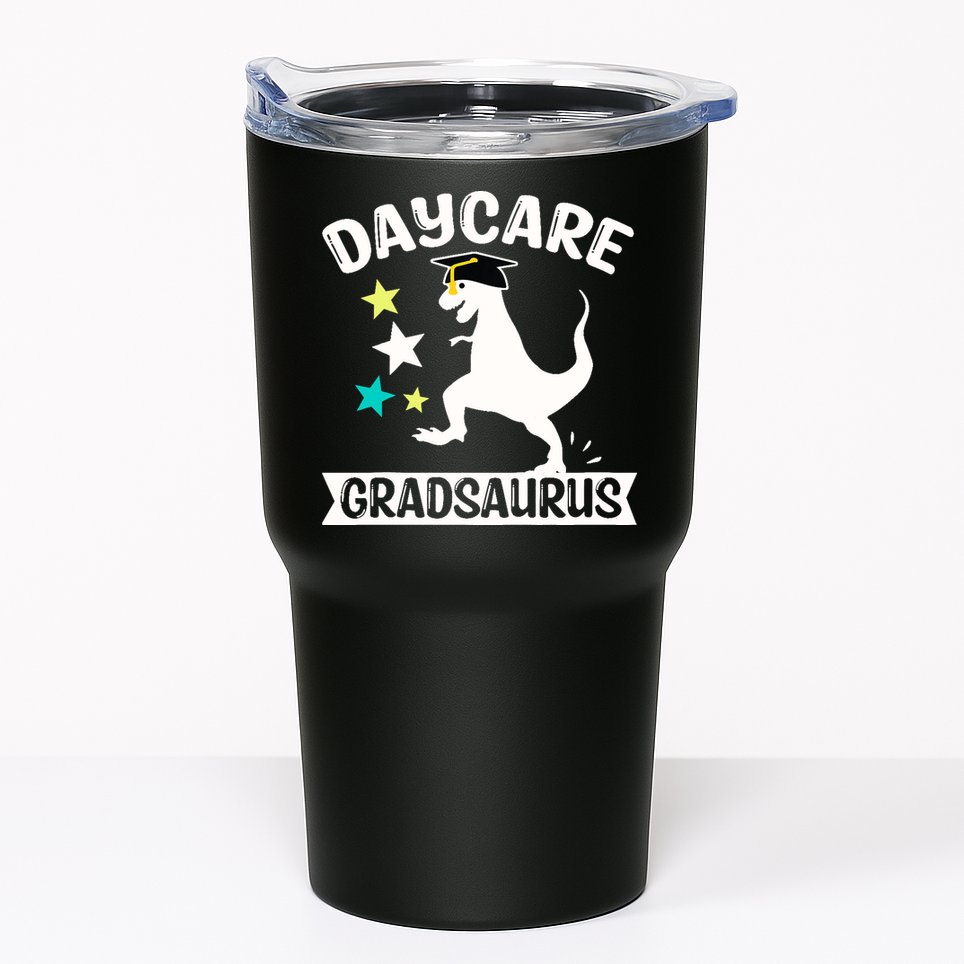 Daycare Gradsaurus Dinosaur Baby Boy Daycare Graduation Tumbler