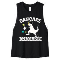 Daycare Gradsaurus Dinosaur Baby Boy Daycare Graduation Women's Racerback Cropped Tank