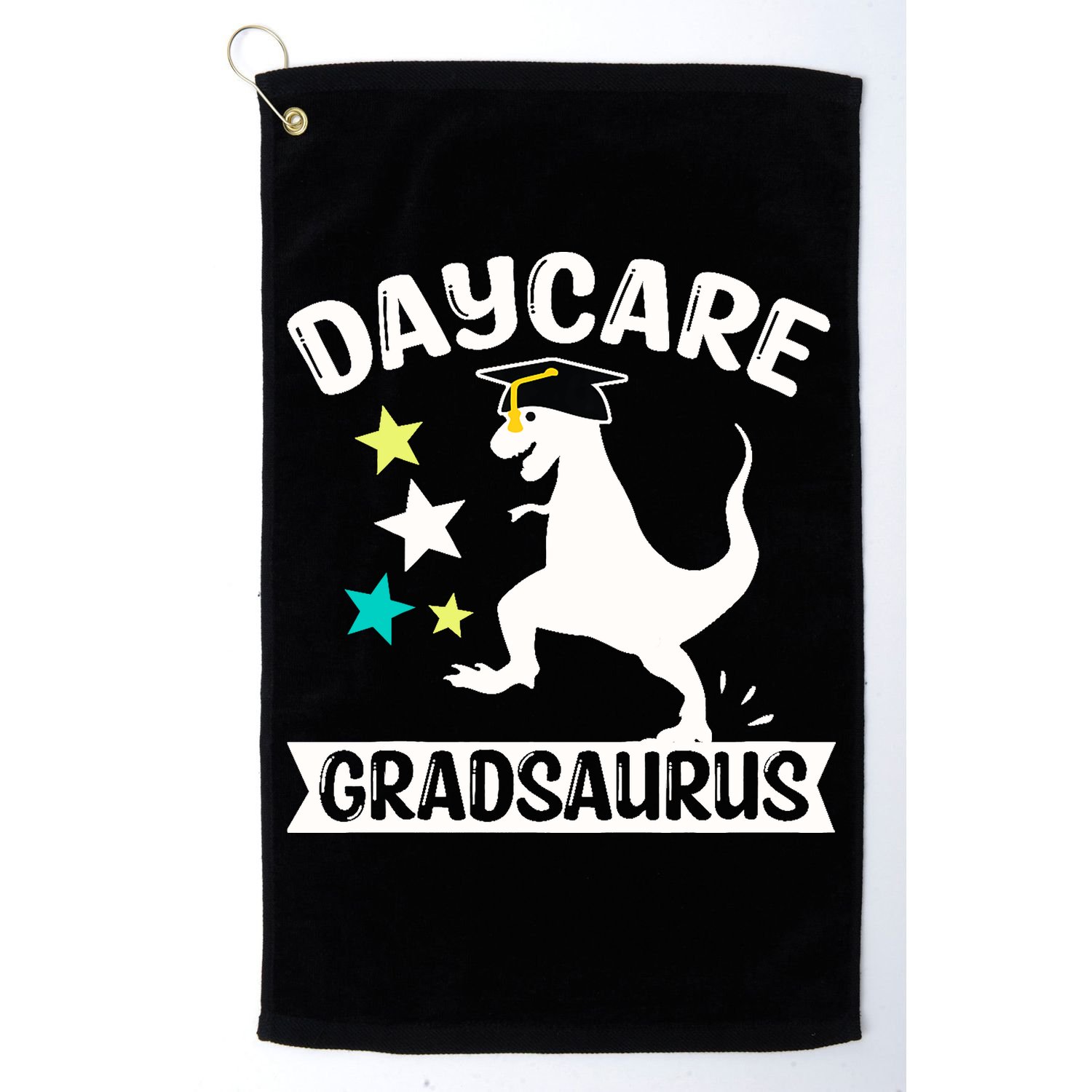 Daycare Gradsaurus Dinosaur Baby Boy Daycare Graduation Golf Towel