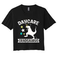 Daycare Gradsaurus Dinosaur Baby Boy Daycare Graduation Women's Crop Top Tee