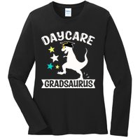 Daycare Gradsaurus Dinosaur Baby Boy Daycare Graduation Ladies Long Sleeve Shirt