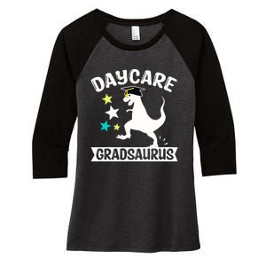 Daycare Gradsaurus Dinosaur Baby Boy Daycare Graduation Women's Tri-Blend 3/4-Sleeve Raglan Shirt