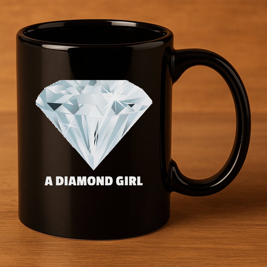 Diamond Girl Diamond 11oz C Handle Ceramic Mug