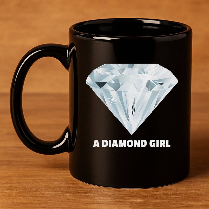Diamond Girl Diamond 11oz C Handle Ceramic Mug