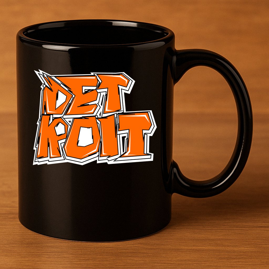 Detroit Graffiti 11oz C Handle Ceramic Mug