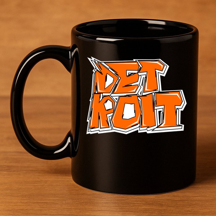 Detroit Graffiti 11oz C Handle Ceramic Mug