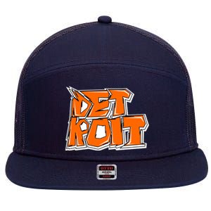 Detroit Graffiti 7 Panel Mesh Trucker Snapback Hat