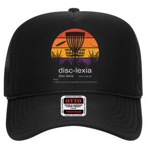 Disc Golf Disclexia Disc Golf Meme Funny Disc Golf High Crown Mesh Back Trucker Hat