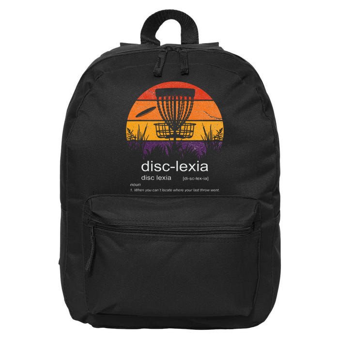 Disc Golf Disclexia Disc Golf Meme Funny Disc Golf 16 in Basic Backpack