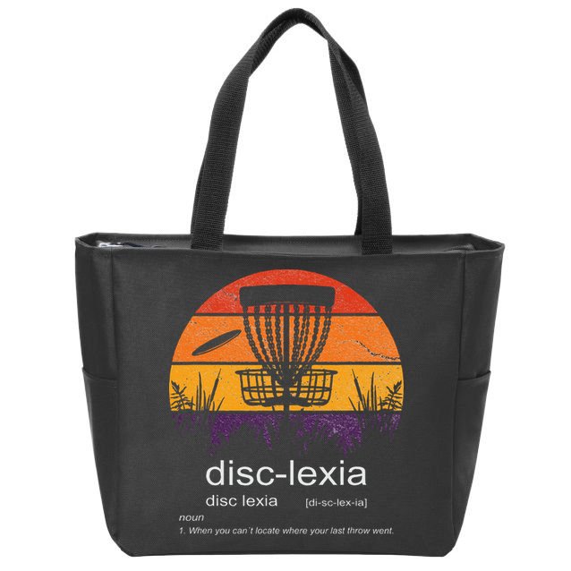 Disc Golf Disclexia Disc Golf Meme Funny Disc Golf Zip Tote Bag