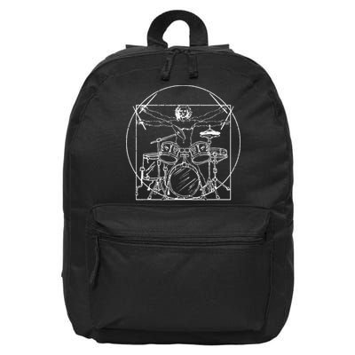Drummer Gift Da Vinci Drums Drawing Present for Music Fans 16 in Basic Backpack