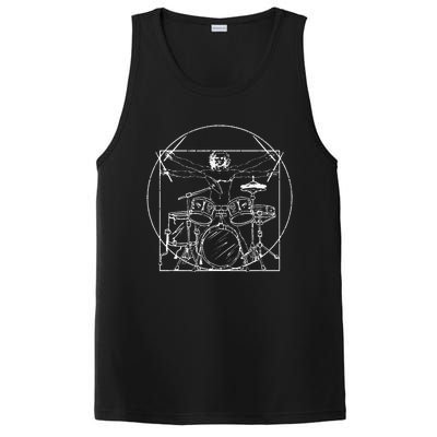 Drummer Gift Da Vinci Drums Drawing Present for Music Fans PosiCharge Competitor Tank