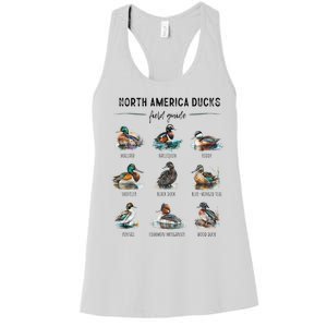 Ducks Guide Duck Lover Duck Guide Hunter Waterfowl Hunting Women's Racerback Tank