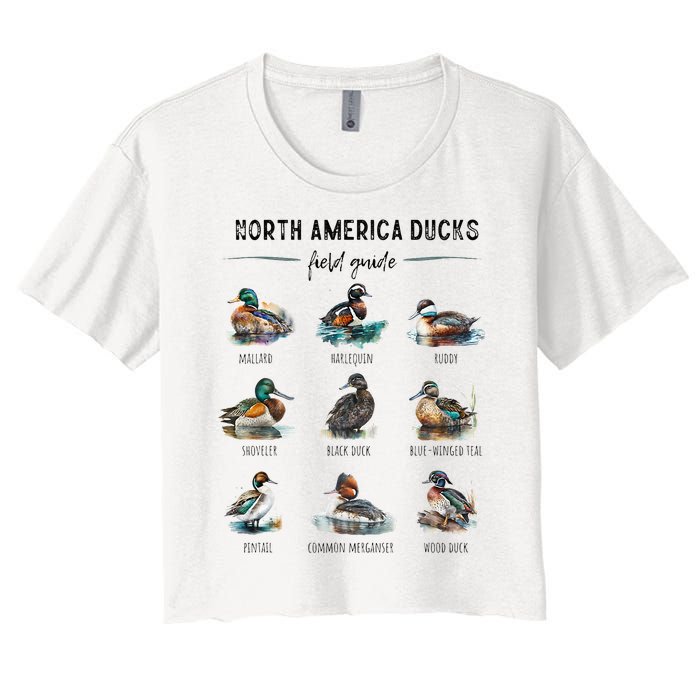 Ducks Guide Duck Lover Duck Guide Hunter Waterfowl Hunting Women's Crop Top Tee