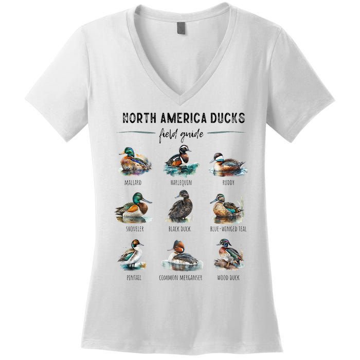 Ducks Guide Duck Lover Duck Guide Hunter Waterfowl Hunting Women's V-Neck T-Shirt