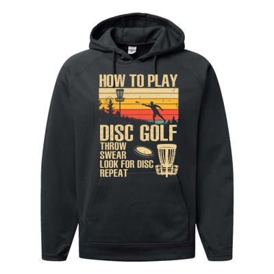 Disc Golf Design Disc Golfer Disc Golf Player Performance Fleece Hoodie