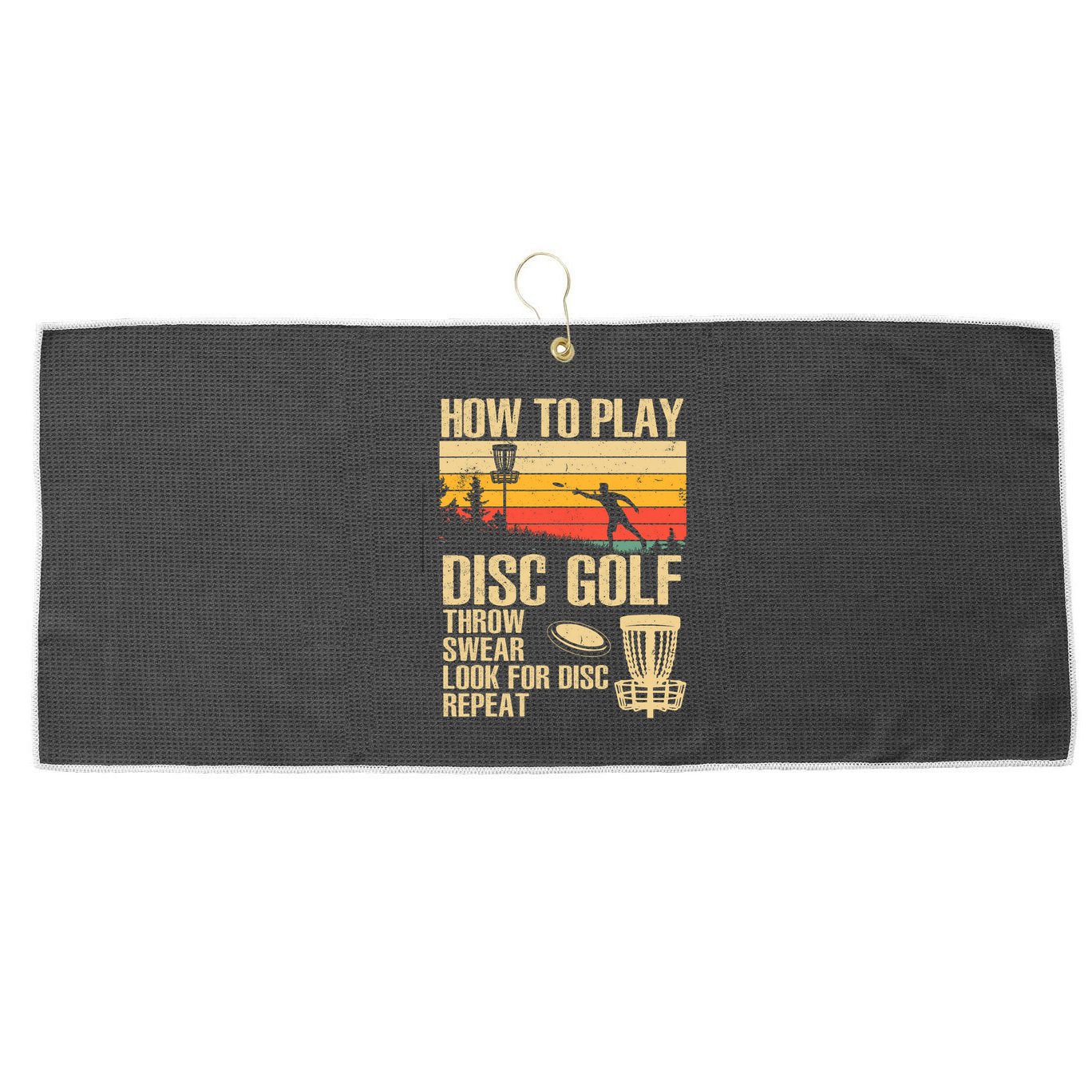 Disc Golf Design Disc Golfer Disc Golf Player Large Microfiber Waffle Golf Towel