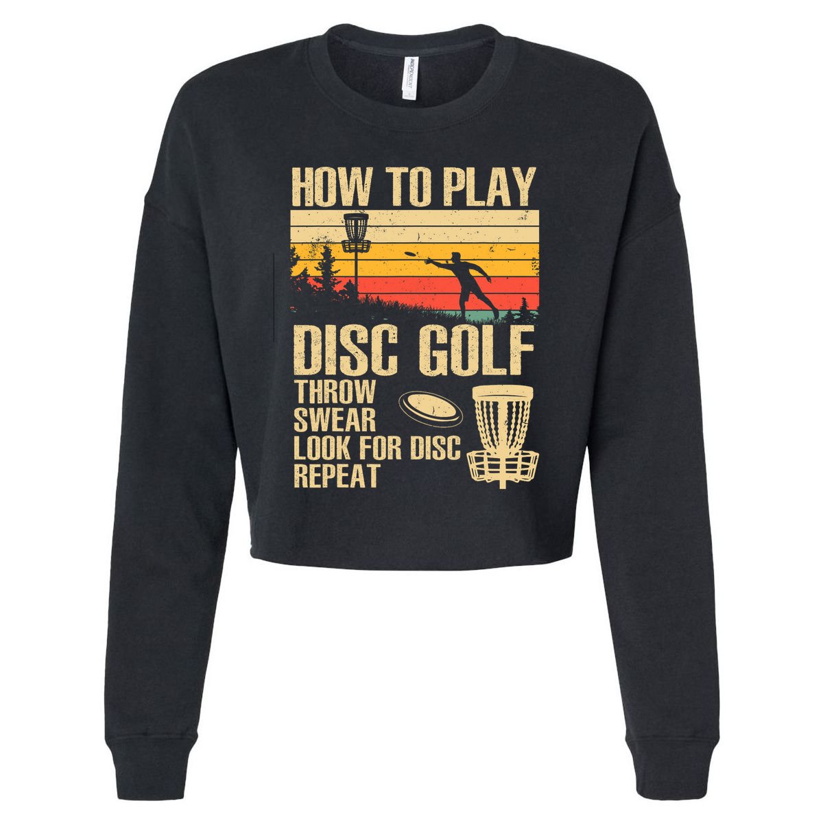 Disc Golf Design Disc Golfer Disc Golf Player Cropped Pullover Crew