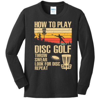 Disc Golf Design Disc Golfer Disc Golf Player Kids Long Sleeve Shirt