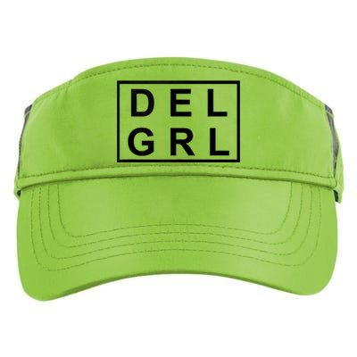 DEL GRL Delaware Girl Simple Black Design Adult Drive Performance Visor