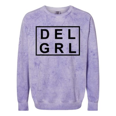 DEL GRL Delaware Girl Simple Black Design Colorblast Crewneck Sweatshirt