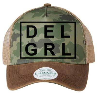 DEL GRL Delaware Girl Simple Black Design Legacy Tie Dye Trucker Hat