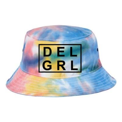 DEL GRL Delaware Girl Simple Black Design Tie Dye Newport Bucket Hat