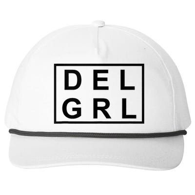 DEL GRL Delaware Girl Simple Black Design Snapback Five-Panel Rope Hat