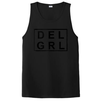 DEL GRL Delaware Girl Simple Black Design PosiCharge Competitor Tank