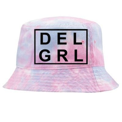 DEL GRL Delaware Girl Simple Black Design Tie-Dyed Bucket Hat