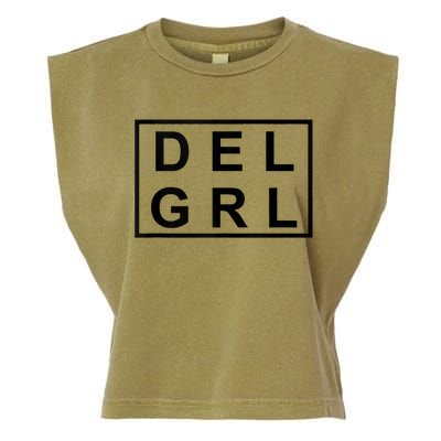 DEL GRL Delaware Girl Simple Black Design Garment-Dyed Women's Muscle Tee