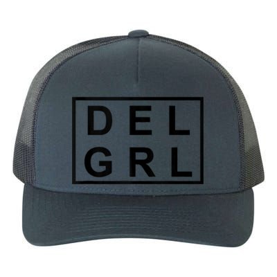 DEL GRL Delaware Girl Simple Black Design Yupoong Adult 5-Panel Trucker Hat