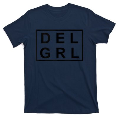 DEL GRL Delaware Girl Simple Black Design T-Shirt