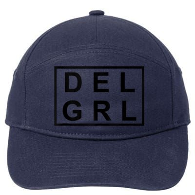 DEL GRL Delaware Girl Simple Black Design 7-Panel Snapback Hat