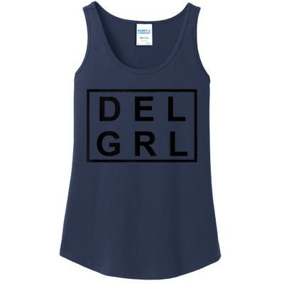 DEL GRL Delaware Girl Simple Black Design Ladies Essential Tank