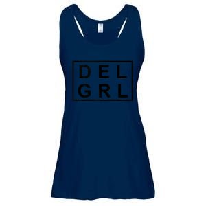 DEL GRL Delaware Girl Simple Black Design Ladies Essential Flowy Tank