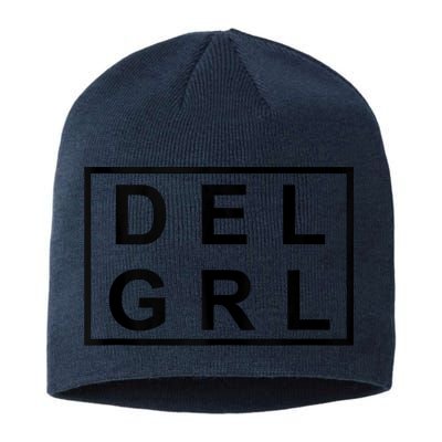 DEL GRL Delaware Girl Simple Black Design Sustainable Beanie