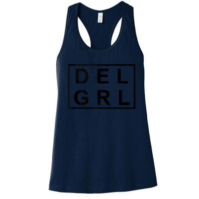 DEL GRL Delaware Girl Simple Black Design Women's Racerback Tank