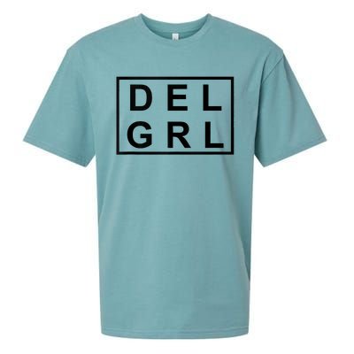 DEL GRL Delaware Girl Simple Black Design Sueded Cloud Jersey T-Shirt