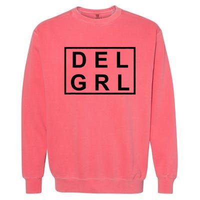 DEL GRL Delaware Girl Simple Black Design Garment-Dyed Sweatshirt