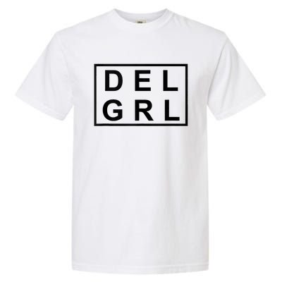 DEL GRL Delaware Girl Simple Black Design Garment-Dyed Heavyweight T-Shirt