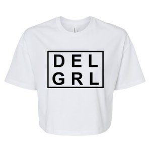 DEL GRL Delaware Girl Simple Black Design Bella+Canvas Jersey Crop Tee